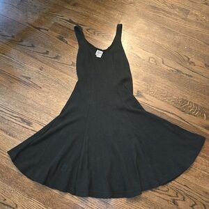 90s Vintage Waffle Knit Flare Dress
